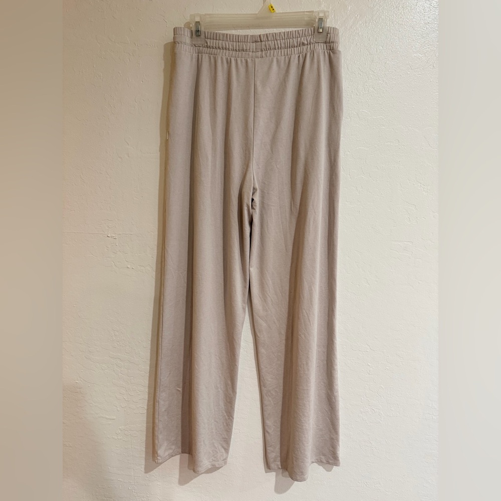 Vuori Cream Ecru Heather Halo Essential Wideleg Relaxed-Fit Long Pants size M - Picture 6 of 9